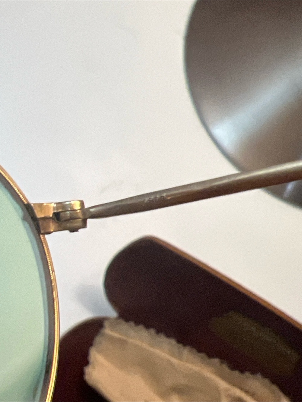 B&L Vintage Ful Vue Round Gold Frame Eyeglasses with Green & Light Tint - Picture 4 of 8